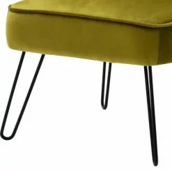 Moloo Fauteuils Fauteuil Vintage Velours Kaki Pieds Métal Noir -Chaise Soldes Magasin fauteuil vintage velours kaki pieds metal noir 5