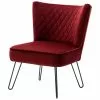 Moloo Fauteuils Fauteuil Vintage Velours Lie De Vin Pieds Métal Noir
