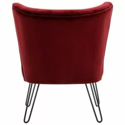 Moloo Fauteuils Fauteuil Vintage Velours Lie De Vin Pieds Métal Noir -Chaise Soldes Magasin fauteuil vintage velours lie de vin pieds metal noir 2