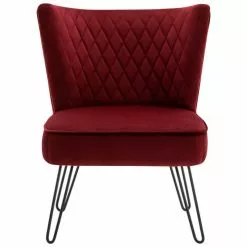 Moloo Fauteuils Fauteuil Vintage Velours Lie De Vin Pieds Métal Noir -Chaise Soldes Magasin fauteuil vintage velours lie de vin pieds metal noir 4