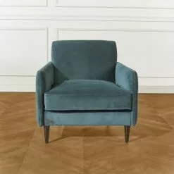 Robin Des Bois Fauteuils Grand Fauteuil En Velours Bleu Paon -Chaise Soldes Magasin grand fauteuil en velours bleu paon 2