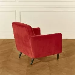 Robin Des Bois Fauteuils Grand Fauteuil En Velours Brique -Chaise Soldes Magasin grand fauteuil en velours brique 4