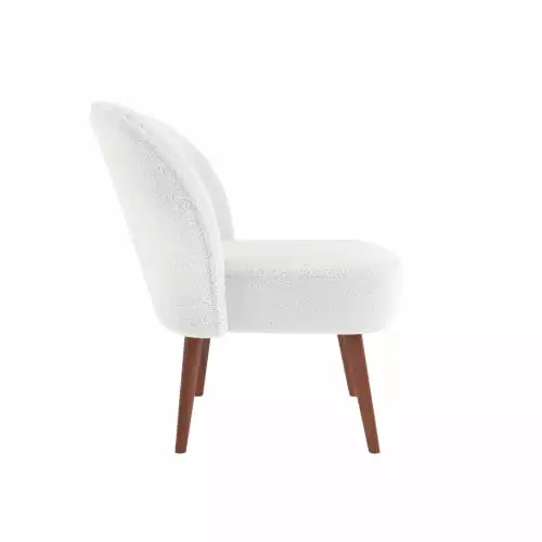 Potiron Paris Fauteuils Petit Fauteuil De Salon, Blanc Effet Laine Bouclée 3 Potiron Paris Fauteuils Petit Fauteuil De Salon, Blanc Effet Laine Bouclée – Image 3