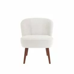 Potiron Paris Fauteuils Petit Fauteuil De Salon, Blanc Effet Laine Bouclée