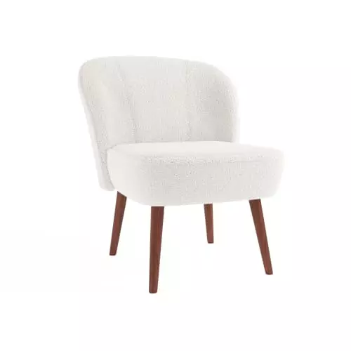 Potiron Paris Fauteuils Petit Fauteuil De Salon, Blanc Effet Laine Bouclée 4 Potiron Paris Fauteuils Petit Fauteuil De Salon, Blanc Effet Laine Bouclée – Image 4