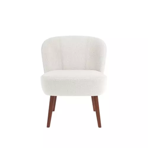 Potiron Paris Fauteuils Petit Fauteuil De Salon, Blanc Effet Laine Bouclée 1 Potiron Paris Fauteuils Petit Fauteuil De Salon, Blanc Effet Laine Bouclée