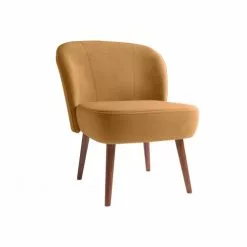 Potiron Paris Fauteuils Petit Fauteuil De Salon En Velours Camel -Chaise Soldes Magasin petit fauteuil de salon en velours camel 2