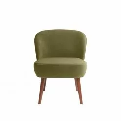 Potiron Paris Fauteuils Petit Fauteuil De Salon En Velours Vert Kaki