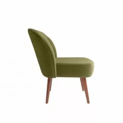 Potiron Paris Fauteuils Petit Fauteuil De Salon En Velours Vert Kaki -Chaise Soldes Magasin petit fauteuil de salon en velours vert kaki 3