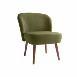Potiron Paris Fauteuils Petit Fauteuil De Salon En Velours Vert Kaki -Chaise Soldes Magasin petit fauteuil de salon en velours vert kaki 4