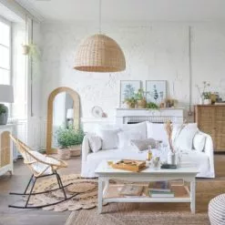 Maisons Du Monde Poufs Pouf à Billes En Jute Et Coton à Spirales Blanches -Chaise Soldes Magasin pouf a billes en jute et coton a spirales blanches 1000 7 0 210535 6