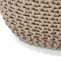 Beliani Poufs Pouf Beige 40 X 25 Cm -Chaise Soldes Magasin pouf beige 40 x 25 cm 3
