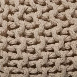 Beliani Poufs Pouf Beige 40 X 25 Cm -Chaise Soldes Magasin pouf beige 40 x 25 cm 4