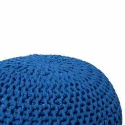 Beliani Poufs Pouf Bleu 50 X 35 Cm -Chaise Soldes Magasin pouf bleu 50 x 35 cm 2