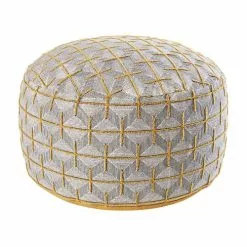 Maisons Du Monde Poufs Pouf Brodé à Relief Motifs Graphiques