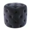 Maisons Du Monde Poufs Pouf Capitonné En Velours Noir