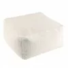 MACABANE Poufs Pouf Carré 53x53cm Tissu Bouclette Blanc