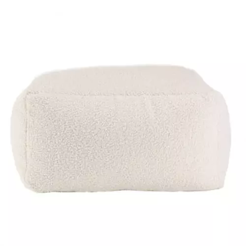 MACABANE Poufs Pouf Carré 53x53cm Tissu Bouclette Blanc 4 MACABANE Poufs Pouf Carré 53x53cm Tissu Bouclette Blanc – Image 4