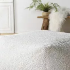 MACABANE Poufs Pouf Carré 53x53cm Tissu Bouclette Blanc 10 MACABANE Poufs Pouf Carré 53x53cm Tissu Bouclette Blanc -Chaise Soldes Magasin pouf carre 53x53cm tissu bouclette blanc 4