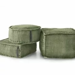 RNT By Really Nice Things Poufs Pouf Carré En Coton Revêtu Effet Lavé Vert. 8 RNT By Really Nice Things Poufs Pouf Carré En Coton Revêtu Effet Lavé Vert. -Chaise Soldes Magasin pouf carre en coton revetu effet lave vert 2