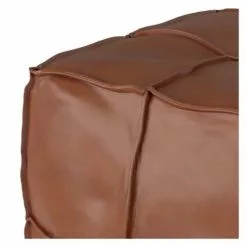 Rendez Vous Déco Poufs Pouf Carré En Cuir Camel -Chaise Soldes Magasin pouf carre en cuir camel 2