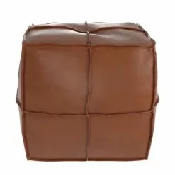 Rendez Vous Déco Poufs Pouf Carré En Cuir Camel