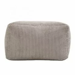 MACABANE Poufs Pouf Carré En Tissu Velours Cotelé Gris Perle -Chaise Soldes Magasin pouf carre en tissu velours cotele gris perle 4