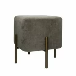 Pomax Poufs Pouf Carré En Velours Vert -Chaise Soldes Magasin pouf carre en velours gris 4