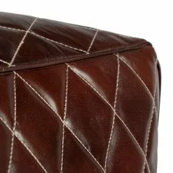 WOMO-DESIGN Poufs Pouf Carré, Marron, 40x40x40 Cm, En Cuir -Chaise Soldes Magasin pouf carre marron 40x40x40 cm en cuir 3