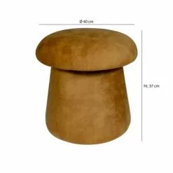 Pirouette Paris Poufs Pouf Champignon En Velours Safran -Chaise Soldes Magasin pouf champignon en velours safran 2