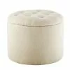 Maisons Du Monde Poufs Pouf Coffre Capitonné Crème