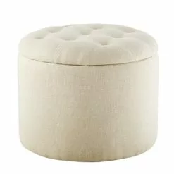 Maisons Du Monde Poufs Pouf Coffre Capitonné Crème