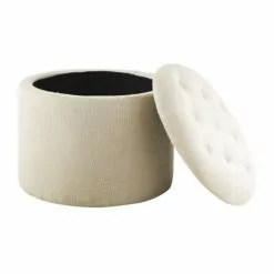 Maisons Du Monde Poufs Pouf Coffre Capitonné Crème -Chaise Soldes Magasin pouf coffre capitonne creme 1000 6 20 211826 5