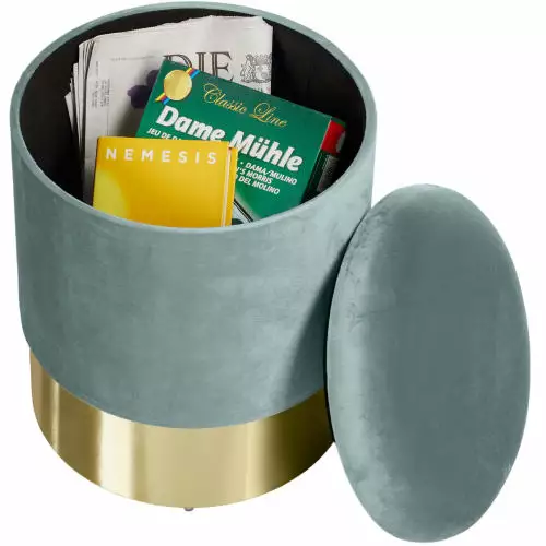 Tectake Poufs Pouf Coffre De Rangement Aspect Velours SARINA Effet Turquoise 3 Tectake Poufs Pouf Coffre De Rangement Aspect Velours SARINA Effet Turquoise – Image 3