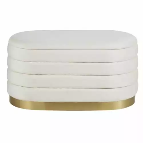 Maisons Du Monde Poufs Pouf Coffre De Rangement Blanc Et Doré 1 Maisons Du Monde Poufs Pouf Coffre De Rangement Blanc Et Doré