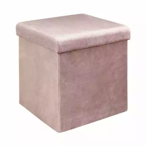 The Home Deco Factory Poufs Pouf Coffre De Rangement Rose Poudré 1 The Home Deco Factory Poufs Pouf Coffre De Rangement Rose Poudré