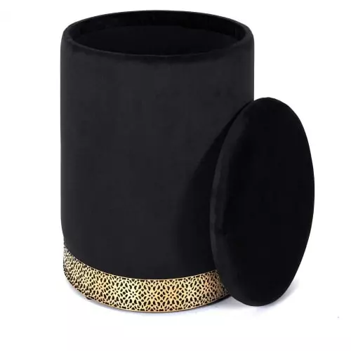 The Home Deco Factory Poufs Pouf Coffre Mirage Noir 3 The Home Deco Factory Poufs Pouf Coffre Mirage Noir – Image 3