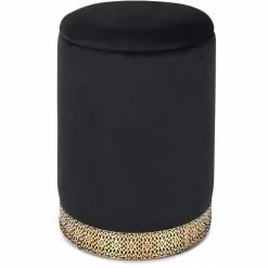 The Home Deco Factory Poufs Pouf Coffre Mirage Noir