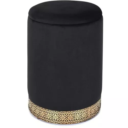 The Home Deco Factory Poufs Pouf Coffre Mirage Noir 1 The Home Deco Factory Poufs Pouf Coffre Mirage Noir