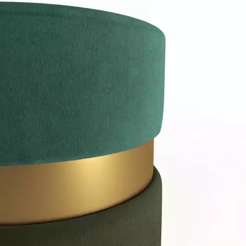 Potiron Paris Poufs Pouf Contemporain, Bicolore Vert Et Métal Or 4 Potiron Paris Poufs Pouf Contemporain, Bicolore Vert Et Métal Or – Image 4