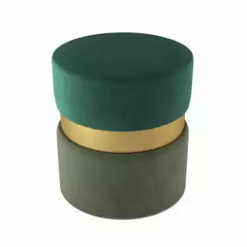 Potiron Paris Poufs Pouf Contemporain, Bicolore Vert Et Métal Or 5 Potiron Paris Poufs Pouf Contemporain, Bicolore Vert Et Métal Or – Image 5