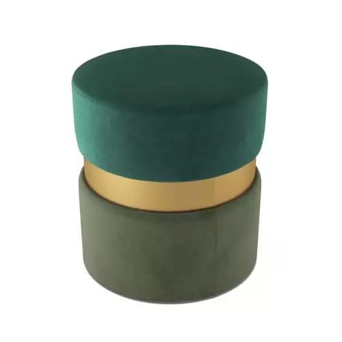 Potiron Paris Poufs Pouf Contemporain, Bicolore Vert Et Métal Or 1 Potiron Paris Poufs Pouf Contemporain, Bicolore Vert Et Métal Or