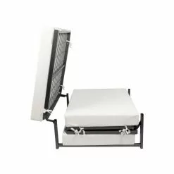 Dmora Poufs Pouf Convertible En Lit En Tissu Gris Tourterelle -Chaise Soldes Magasin pouf convertible en lit en tissu gris tourterelle 4