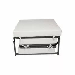 Dmora Poufs Pouf Convertible En Lit En Tissu Gris Tourterelle -Chaise Soldes Magasin pouf convertible en lit en tissu gris tourterelle 5