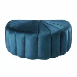Maisons Du Monde Poufs Pouf Coquillage En Velours Bleu Et Pin