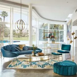 Maisons Du Monde Poufs Pouf Coquillage En Velours Bleu Et Pin -Chaise Soldes Magasin pouf coquillage en velours bleu et pin 1000 9 27 190800 5