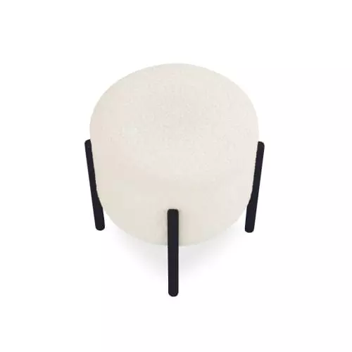 Potiron Paris Poufs Pouf écru Effet Laine Bouclée, Pieds En Métal Noir 3 Potiron Paris Poufs Pouf écru Effet Laine Bouclée, Pieds En Métal Noir – Image 3