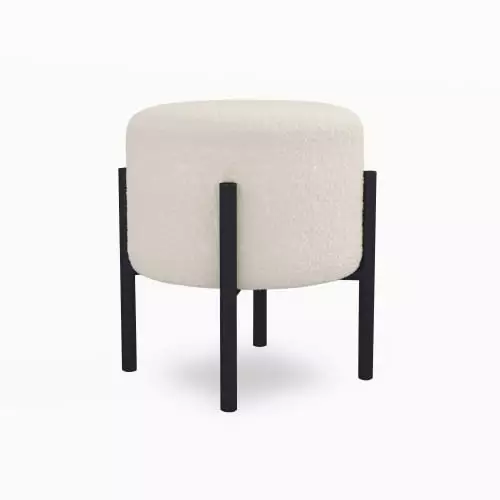 Potiron Paris Poufs Pouf écru Effet Laine Bouclée, Pieds En Métal Noir 4 Potiron Paris Poufs Pouf écru Effet Laine Bouclée, Pieds En Métal Noir – Image 4