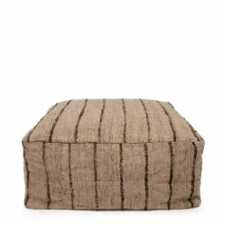 Bazar Bizar Poufs Pouf En Coton Beige Et Noir