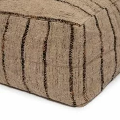 Bazar Bizar Poufs Pouf En Coton Beige Et Noir -Chaise Soldes Magasin pouf en coton beige et noir 4